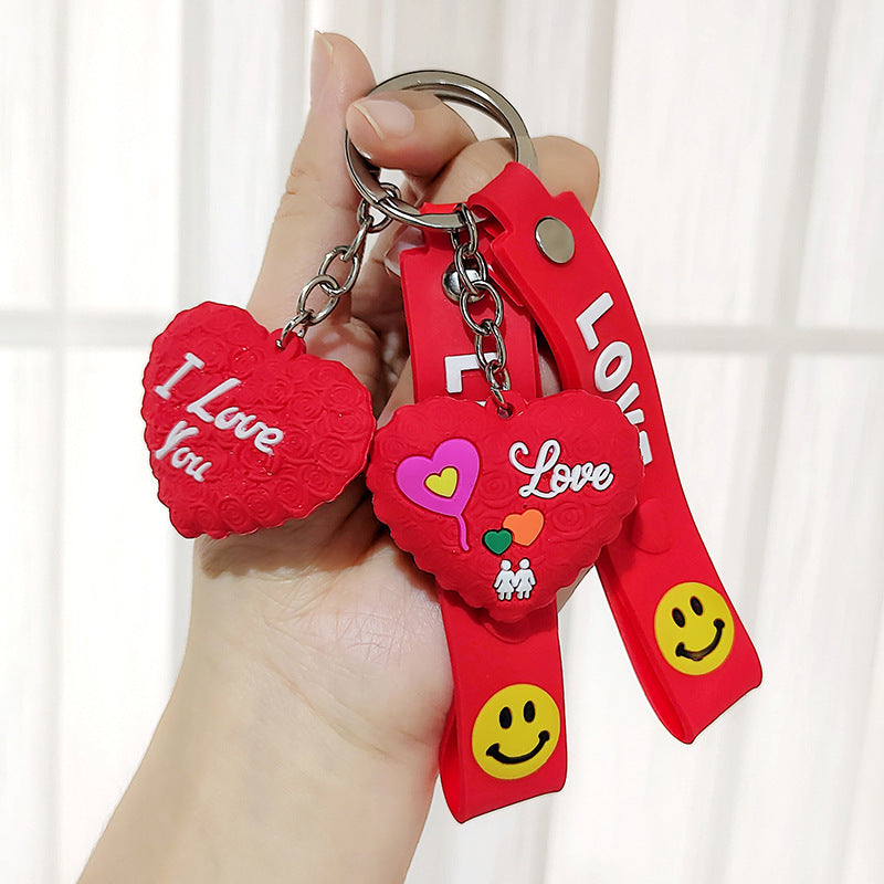 Wholesale of Red Love Silicone Keychains